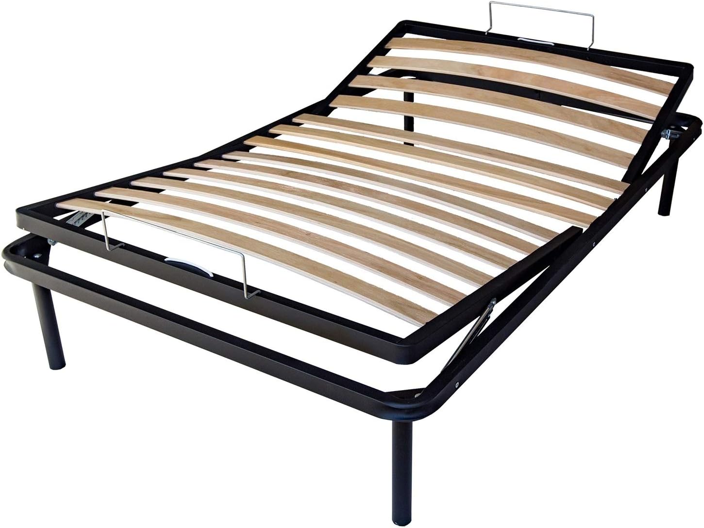 Rete letto ortopedica in legno reclinabile per letto una piazza e mezza  120x190 con alzata manuale testa e piedi - Comprarredo
